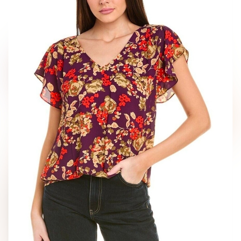 CABI #4169 A La Mode Top Ophelia Print Boho Flowy Floral Feminine Sz LARGE